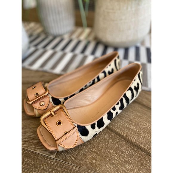 Giuseppe Zanotti Shoes - Giuseppe Zanotti Leon Pony Hair Open Toe Flat 37.5